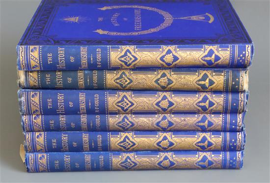 Gould, Robert Freke - The History of Freemasonry, 6 vols, quarto, original blue cloth gilt, London 1885 - [nd]